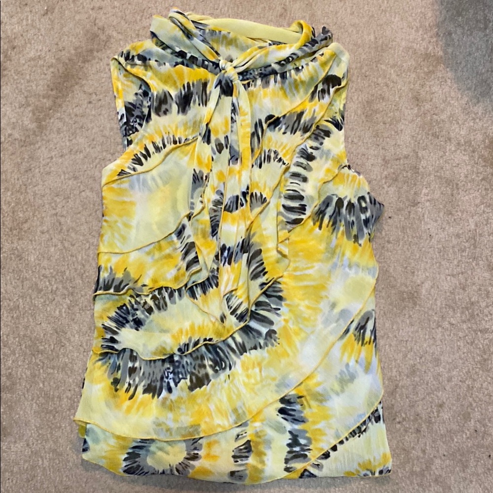 Cartise Yellow Tie-Dye Sleeveless Top